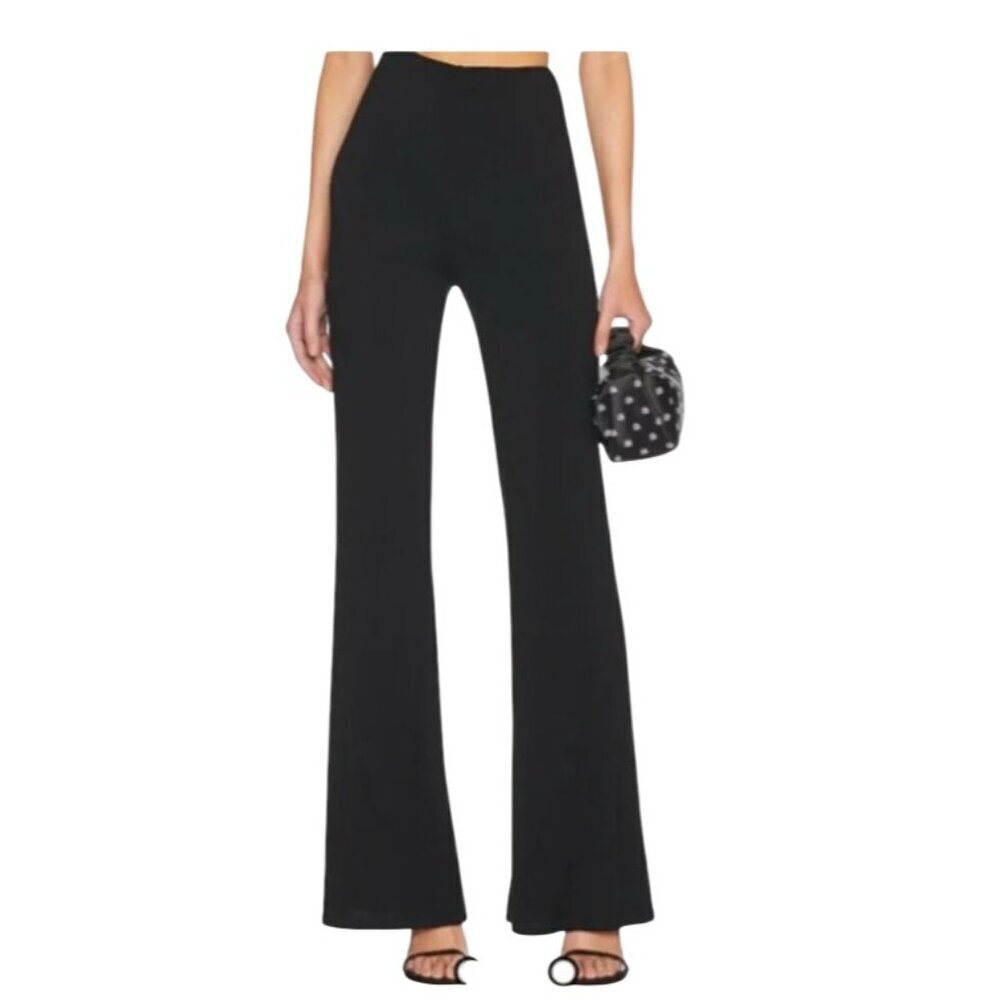 House Of Harlow 1960 Womens Black ribbed knit pull on Pants S Viscose Polyester